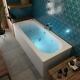 Vitura 1700x750 Double Ended Curved Whirlpool Bath 14 Jets Acrylic Bathroom LED