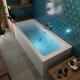 Vitura 1700x750 Double Ended Square Whirlpool Bath 14 Jets Acrylic Bathroom LED