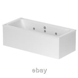 Vitura 1700x750 Double Ended Square Whirlpool Bath 14 Jets Acrylic Bathroom LED