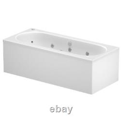 Vitura 1700x750mm Double Ended Curved Whirlpool Bath 14 Jets Acrylic Bathroom