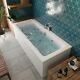 Vitura 1800x800mm Double Ended Square Whirlpool Bath 14 Jets Acrylic Bathroom