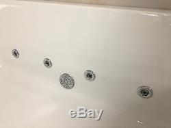 WB#4 1700mm Whirlpool 8 Jet Spa Corner 1300mm Double Ended Offset Shower Bath LH