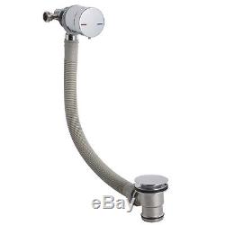 WBS Whirlpool Jacuzzi Exo Chrome Bath Filler with Push Button Waste & Overflow