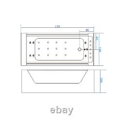 WHIRLPOOL BATH TUB + 2 PANORAMIC GLASSES HYDROTHERAPY 170 x 120 cm HOT TUB Iris