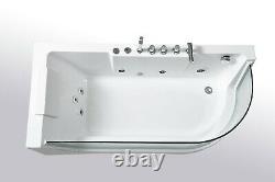 WHIRLPOOL BATH TUB + PANORAMIC GLASS 170 x 80 cm Venice SPA HYDROTHERAPY HOT TUB