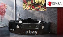 WHIRLPOOL BATH TUB SPA CORNER BATH DOUBLE PILLOW 140 x 140 cm BATHTUB MAJESTIC