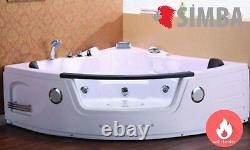 WHIRLPOOL BATH TUB SPA CORNER BATH TUB DOUBLE PUMP AND HEATER 140x140 cm HOT TUB