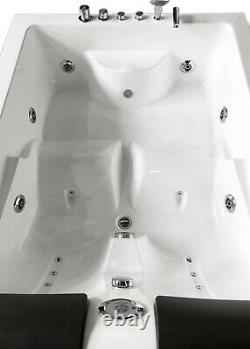 WHIRLPOOL BATH TUB SPA WHITE CORNER BATHTUB 175x132cm HOT TUB 2 PERSONS Lulu