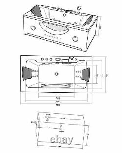 WHIRLPOOL BATHTUB SPA CORNER BATH TUB HOT TUB Hypnotic 180 x 90 cm