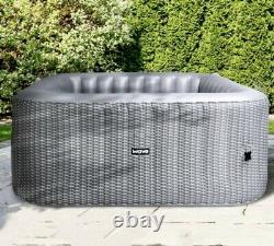 Wave Pacific Ratten Effect 2-4 Person Square Inflatable Hot Tub Spa Jacuzzi Lazy