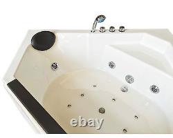 Whirlpool 150 x 150 cm glass panel corner bath tub, HOT TUB Taps Ibiza