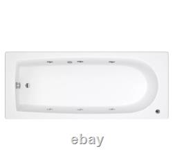 Whirlpool 1700 x 800 Round Single End, Chrome 6 Jet Hydrotherapy Spa Bath