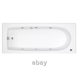 Whirlpool 1700 x 800 Round Single end, Chrome 6 Jet Hydrotherapy Whirlpool Bath