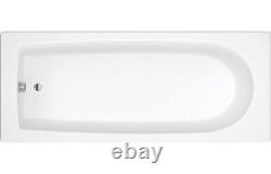 Whirlpool 1700 x 800 Round Single end, Chrome 6 Jet Hydrotherapy Whirlpool Bath