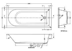 Whirlpool 1800 x 800 Round Single End, Chrome 6 Jet Hydrotherapy Spa Bath