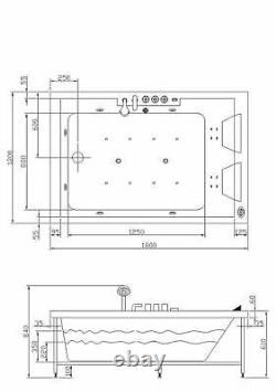 Whirlpool 180x120 CM heating cleaning program & light therapy