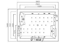 Whirlpool 180x142cm heating cleaning program & light therapy waterfall