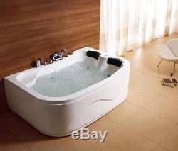 Whirlpool 2 person jacuzzi offsett corner bath spa jets massage tap heater radio