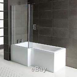 Whirlpool 6 Jet P or L Shape Shower Bath inc Screen & Side Panel