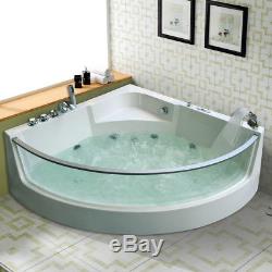 Whirlpool Bath 15 Jacuzzi Massage Jets Shower SPA Corner Rectangle Bathtub 6133M