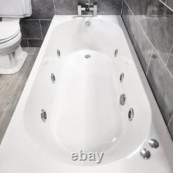 Whirlpool Bath 1700 x 700mm Slim Rim Single Ended Round with Jet & Light Options