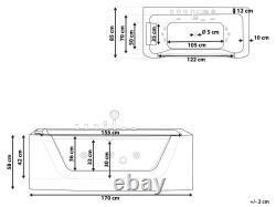 Whirlpool Bath 1700 x 850 mm White BARRANCA