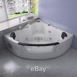 Whirlpool Bath 22 Jacuzzi Jets Double End Luxury SPA Corner White Bathtub 1350mm
