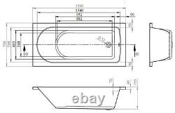 Whirlpool Bath BARMBY 8 Jet Single end 1500 x 700