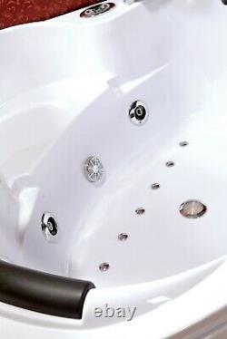 Whirlpool Bath Tub 140x140cm Jacuzzi Jets Hydro Massage Dual Disinfection Spa