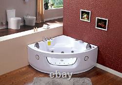 Whirlpool Bath Tub 140x140cm Jacuzzi Jets Hydro Massage Dual Disinfection Spa