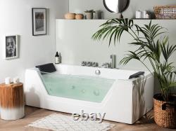 Whirlpool Bath with LED 1620 mm White SAMANA