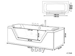 Whirlpool Bath with LED 1620 mm White SAMANA