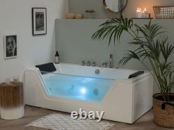 Whirlpool Bath with LED 1620 mm White SAMANA