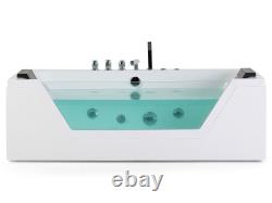 Whirlpool Bath with LED 1620 mm White SAMANA