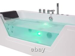 Whirlpool Bath with LED 1620 mm White SAMANA