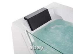 Whirlpool Bath with LED 1620 mm White SAMANA