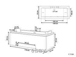 Whirlpool Bath with LED 1700 x 750 mm White GALLEY