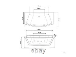 Whirlpool Bath with LED 1750 x 850 mm White FUERTE