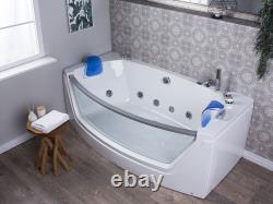 Whirlpool Bath with LED 1750 x 850 mm White FUERTE