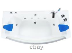 Whirlpool Bath with LED 1750 x 850 mm White FUERTE