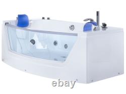 Whirlpool Bath with LED 1750 x 850 mm White FUERTE