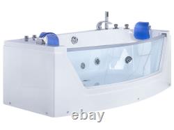 Whirlpool Bath with LED 1750 x 850 mm White FUERTE