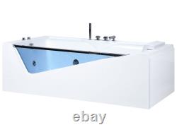 Whirlpool Bath with LED 1800 x 900 mm White MARQUIS