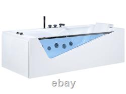 Whirlpool Bath with LED 1800 x 900 mm White MARQUIS