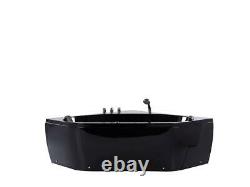 Whirlpool Bathtub 140x140 CM With Fittings 12 Massage Nozzles Corner Bath Black