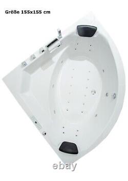 Whirlpool Bathtub Corner Bath With 21/25 Massage Nozzles LED Heater Radio for