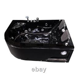 Whirlpool Bathtub Hot tub black 170 x 115 cm 2 persons 15 jets, Black Varadero