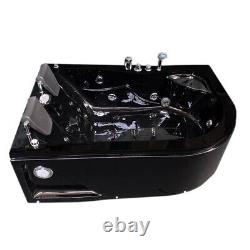 Whirlpool Bathtub Hot tub black 170 x 115 cm for 2 persons 15 jets, Black Havana