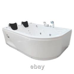 Whirlpool Bathtub Hot tub white 170 x 115 cm for 2 persons 15 jets, Havana