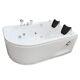 Whirlpool Bathtub Hot tub white 170 x 115 cm for 2 persons 15 jets, Varadero